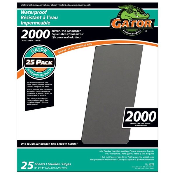 Gator 11 in. L X 9 in. W 2	000 Grit Silicon Carbide Waterproof Sandpaper 1 pk 3297